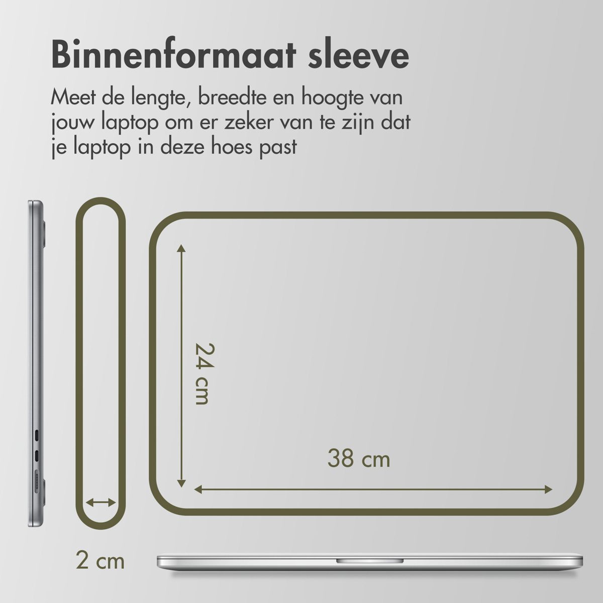 Accezz Basis Laptop hoes 15-16 inch – Laptopsleeve – Zwart