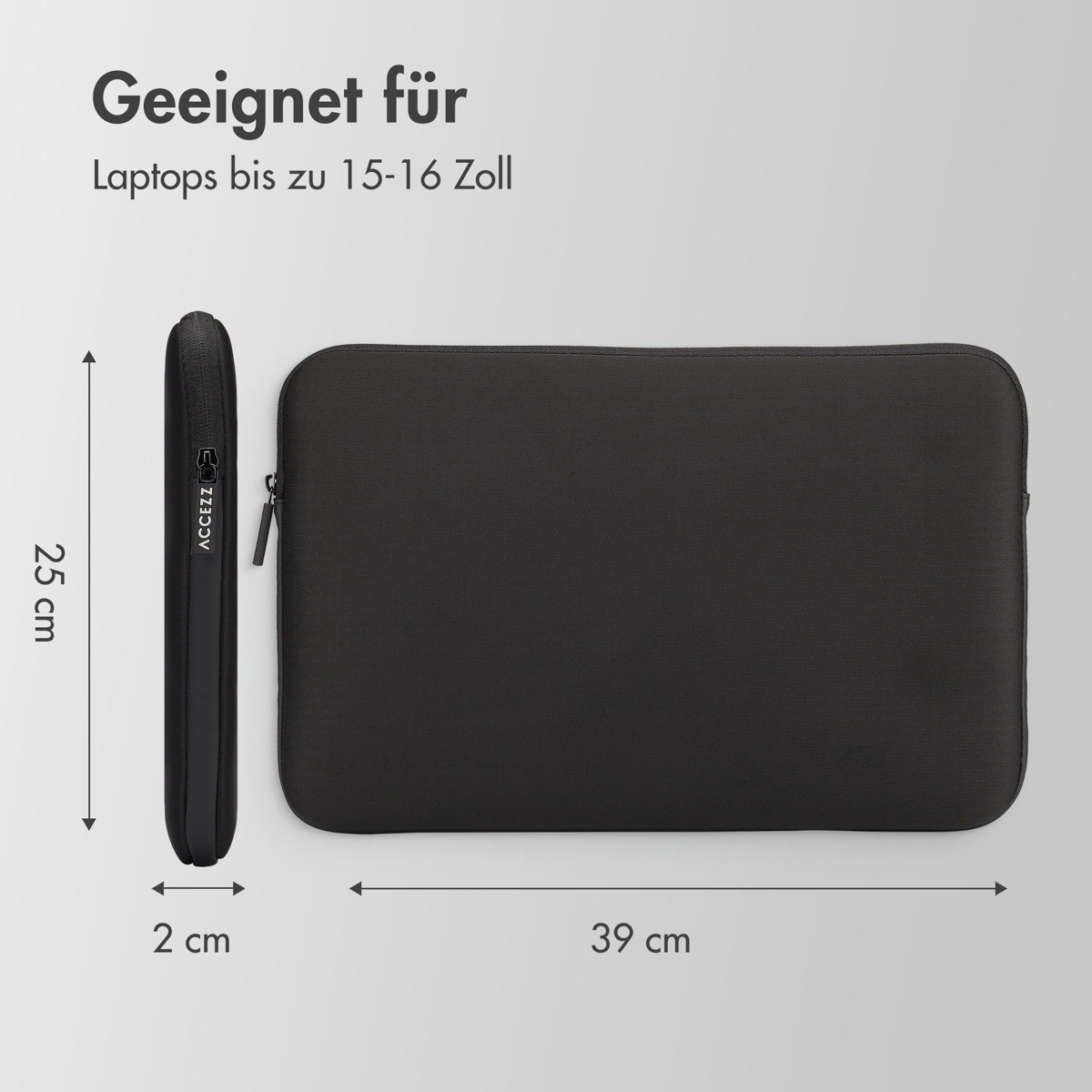 Accezz Basis Laptop hoes 15-16 inch - Laptopsleeve - Zwart - Afbeelding 4