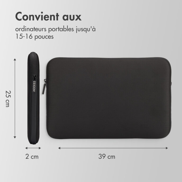Accezz Basis Laptop hoes 15-16 inch - Laptopsleeve - Zwart - Afbeelding 2