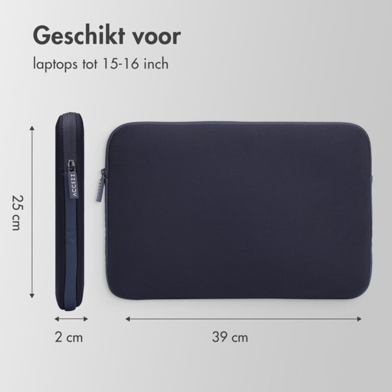 Accezz Basis Laptop hoes 15-16 inch - Laptopsleeve - Blauw - Afbeelding 5
