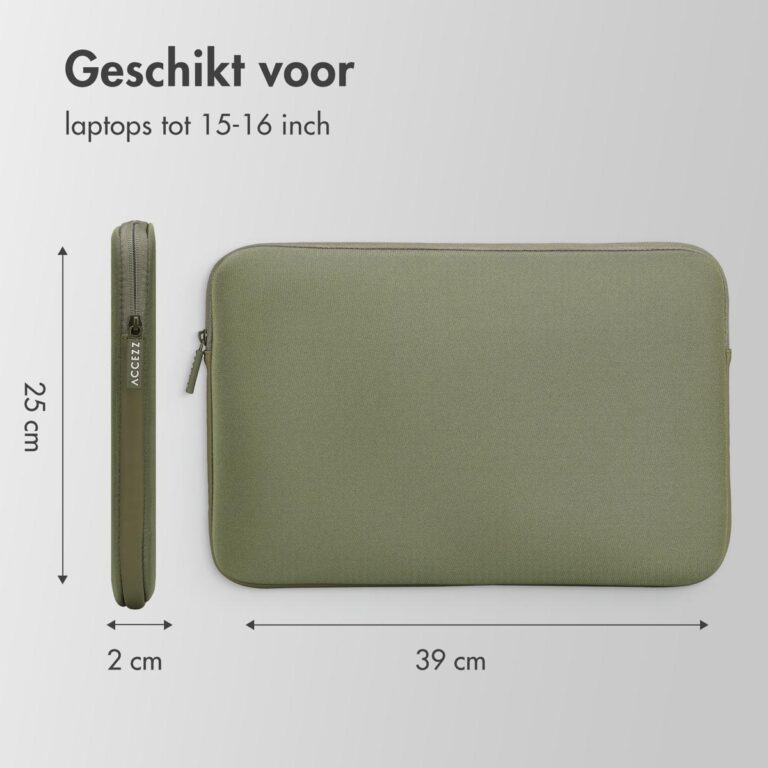 Accezz Basis Laptop hoes 15-16 inch - Laptopsleeve - Groen - Afbeelding 5