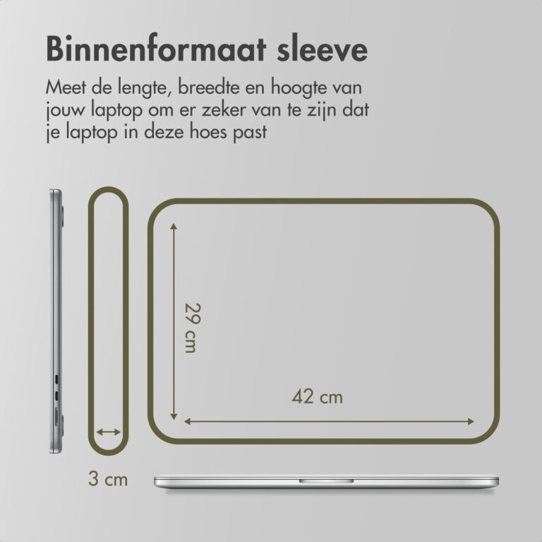Accezz Basis Laptop hoes 17 inch - Laptopsleeve - Zwart - Afbeelding 6
