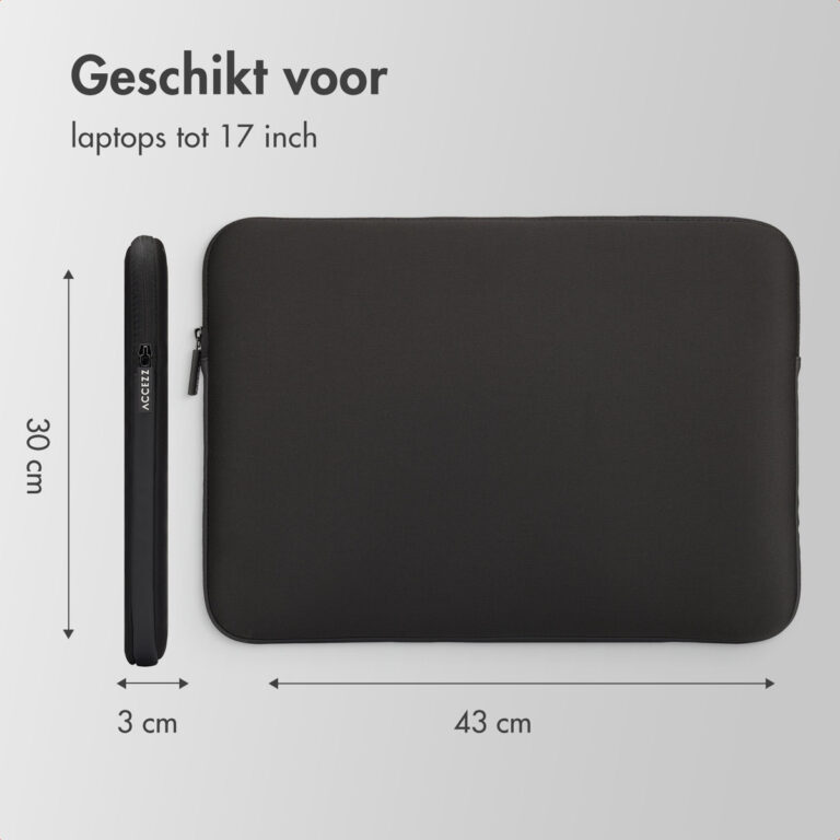 Accezz Basis Laptop hoes 17 inch - Laptopsleeve - Zwart - Afbeelding 5