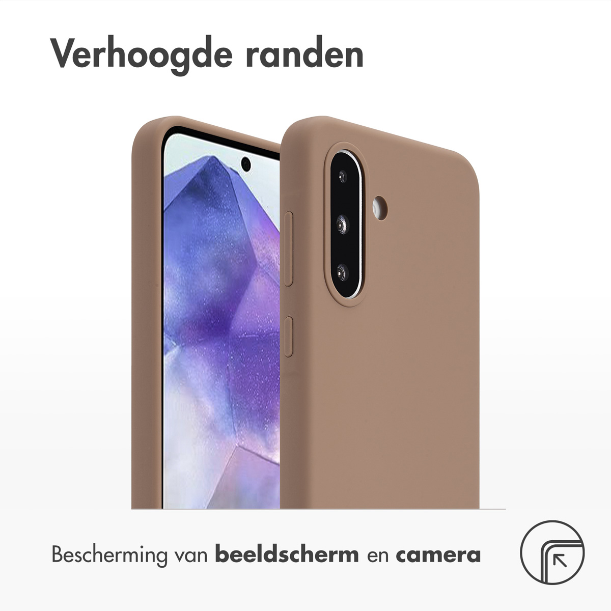 Accezz Liquid Silicone Backcover Samsung Galaxy A36 / A56 - Lichtbruin - Afbeelding 9