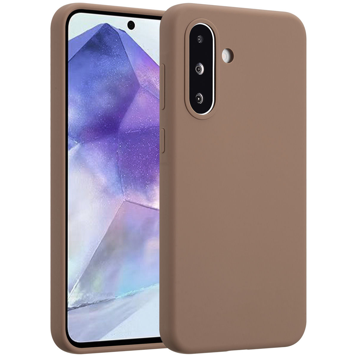 Accezz Liquid Silicone Backcover Samsung Galaxy A36 / A56 - Lichtbruin - Afbeelding 2