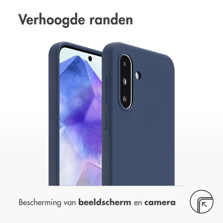 Accezz Liquid Silicone Backcover Samsung Galaxy A36 / A56 - Donkerblauw - Afbeelding 3