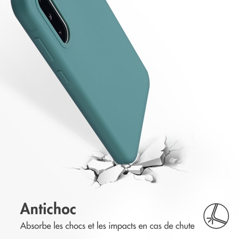 Accezz Liquid Silicone Backcover Samsung Galaxy A36 / A56 - Donkergroen - Afbeelding 6