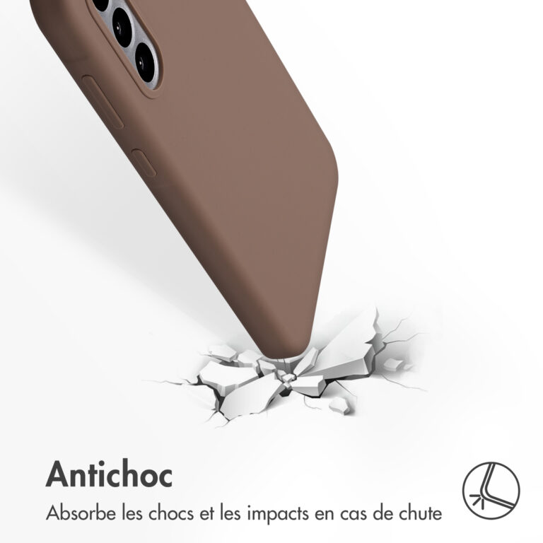 Accezz Liquid Silicone Backcover Samsung Galaxy A56 - Lichtbruin - Afbeelding 5