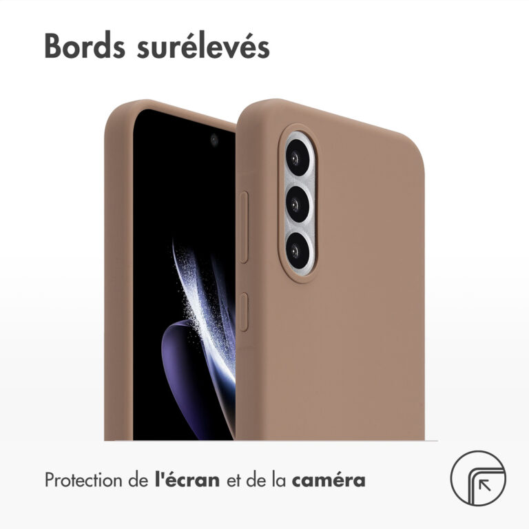 Accezz Liquid Silicone Backcover Samsung Galaxy A56 - Lichtbruin - Afbeelding 6