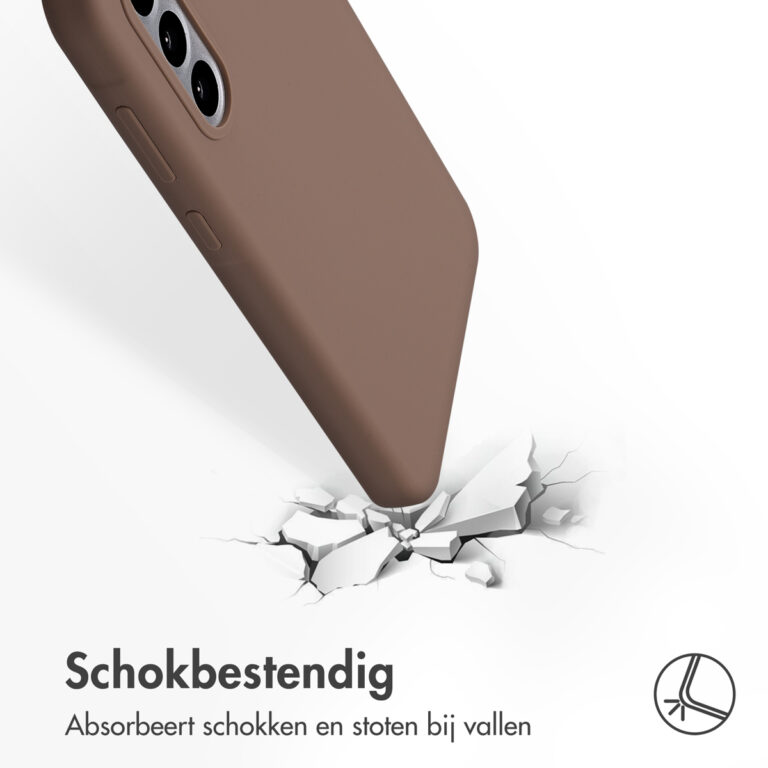 Accezz Liquid Silicone Backcover Samsung Galaxy A56 - Lichtbruin - Afbeelding 3