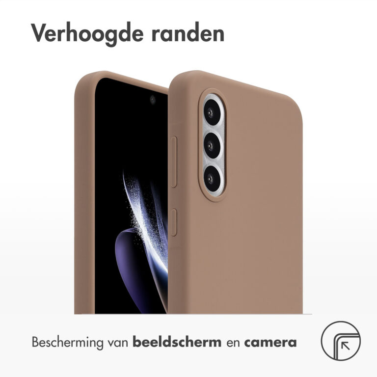 Accezz Liquid Silicone Backcover Samsung Galaxy A56 - Lichtbruin - Afbeelding 2