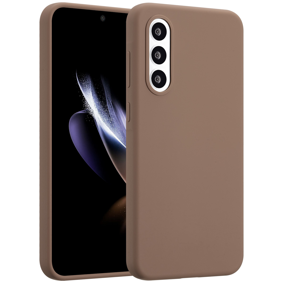 Accezz Liquid Silicone Backcover Samsung Galaxy A56 – Lichtbruin