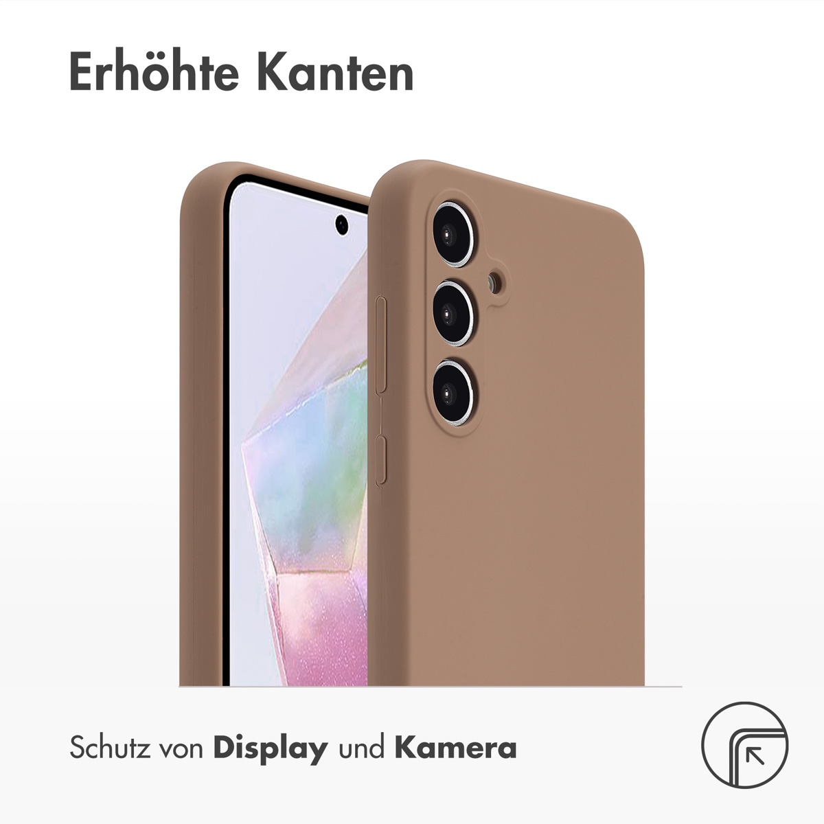 Accezz Liquid Silicone Backcover Samsung Galaxy A35 - Lichtbruin - Afbeelding 7