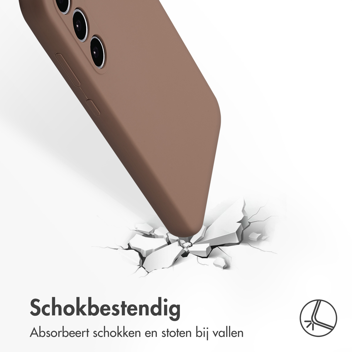 Accezz Liquid Silicone Backcover Samsung Galaxy A35 - Lichtbruin - Afbeelding 6