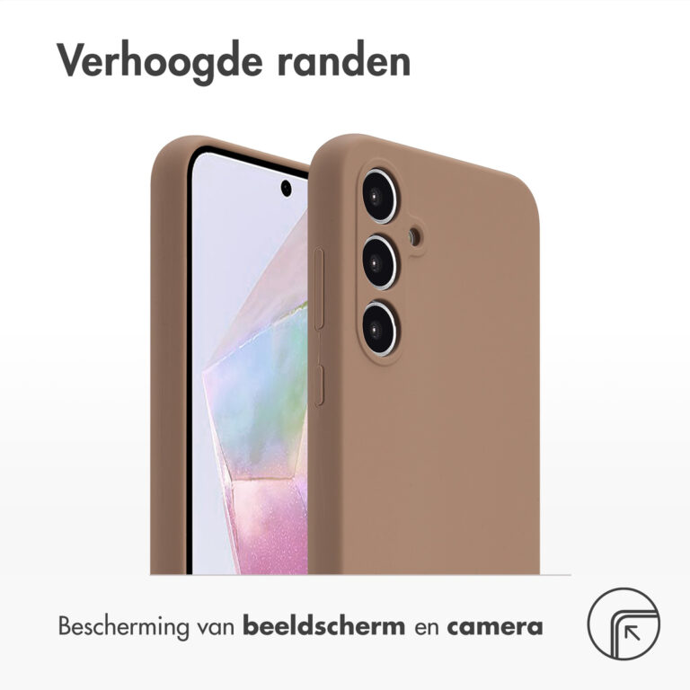 Accezz Liquid Silicone Backcover Samsung Galaxy A35 - Lichtbruin - Afbeelding 3