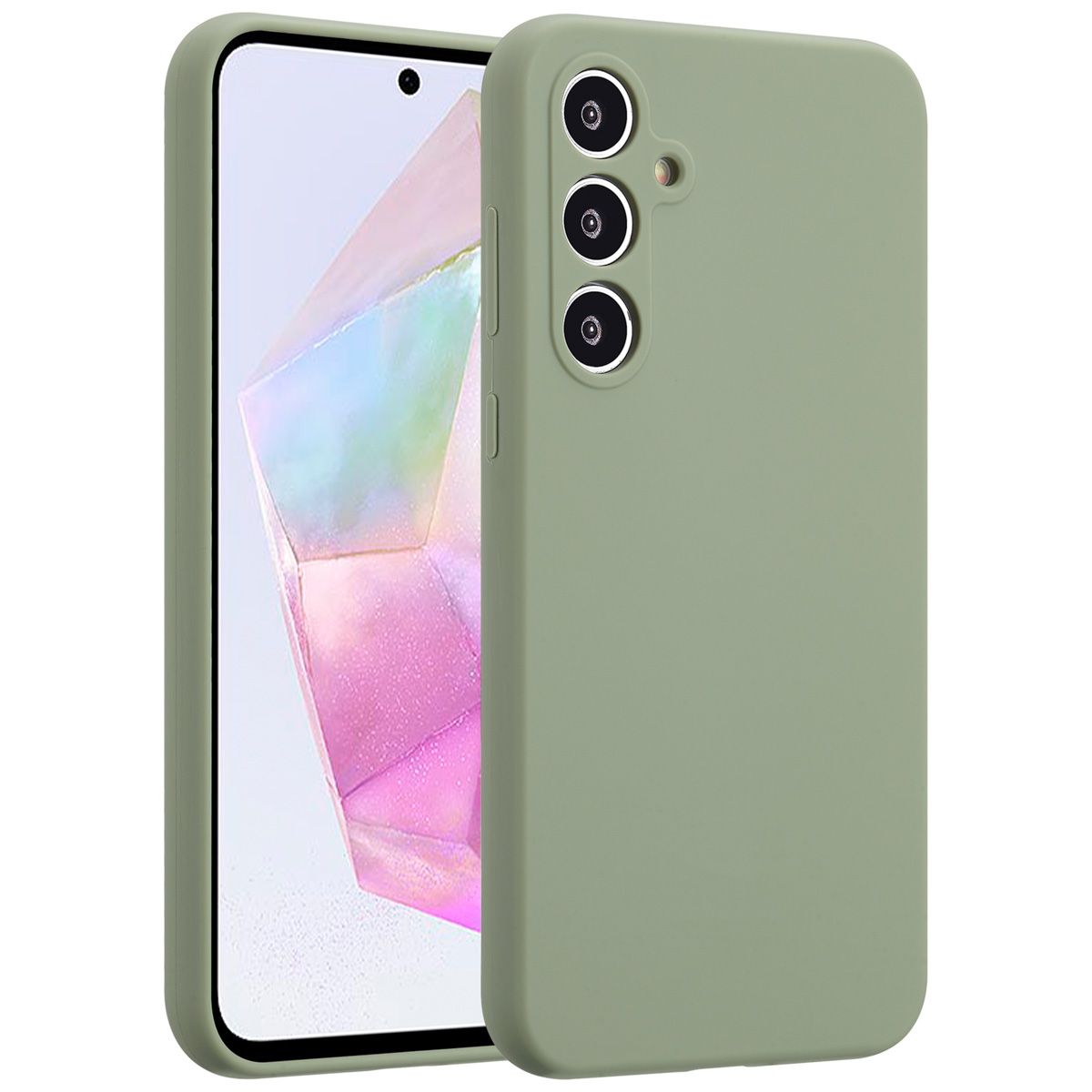 Accezz Liquid Silicone Backcover Samsung Galaxy A35 - Cooper Green - Afbeelding 3