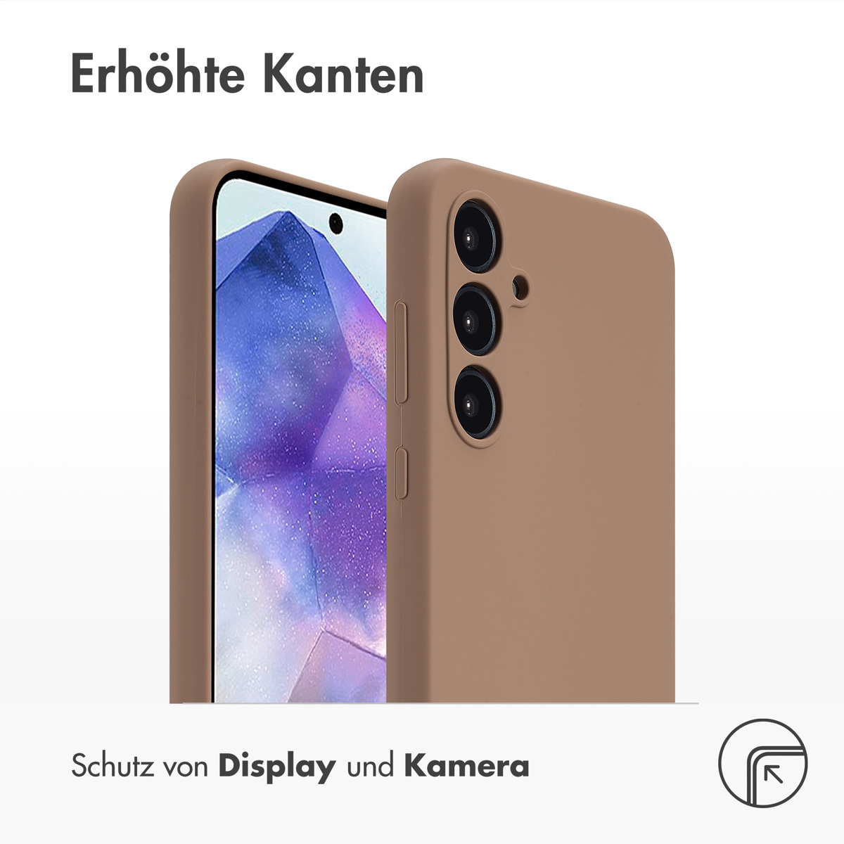 Accezz Liquid Silicone Backcover Samsung Galaxy A55 - Lichtbruin - Afbeelding 7