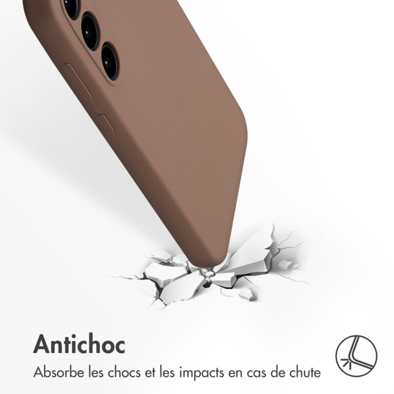 Accezz Liquid Silicone Backcover Samsung Galaxy A55 - Lichtbruin - Afbeelding 6