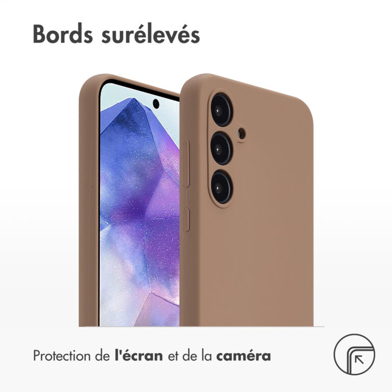 Accezz Liquid Silicone Backcover Samsung Galaxy A55 - Lichtbruin - Afbeelding 5
