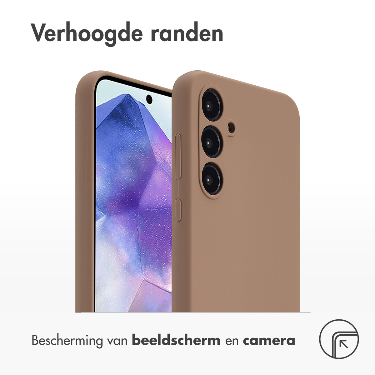 Accezz Liquid Silicone Backcover Samsung Galaxy A55 - Lichtbruin - Afbeelding 9