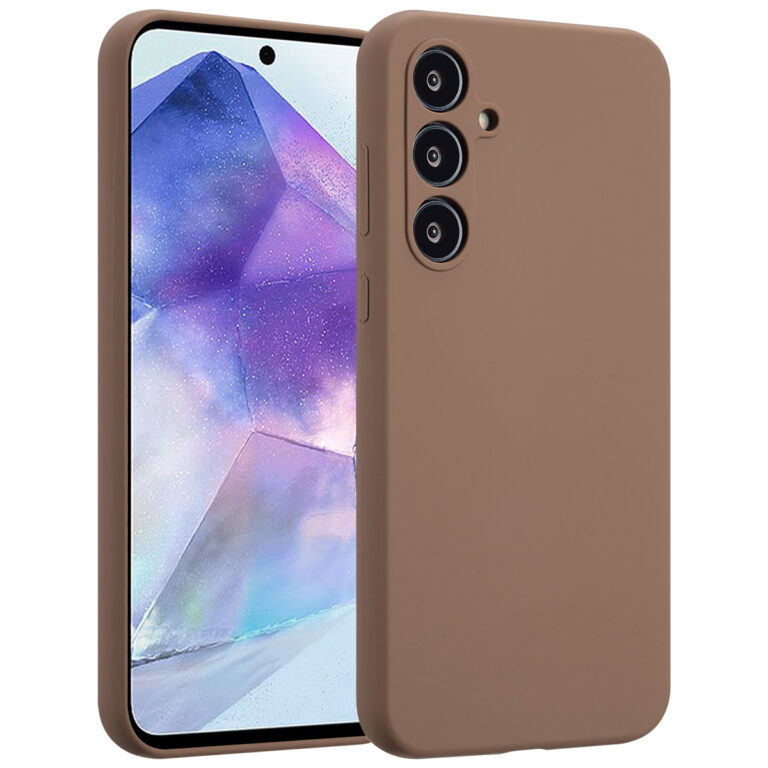 Accezz Liquid Silicone Backcover Samsung Galaxy A55 - Lichtbruin - Afbeelding 4