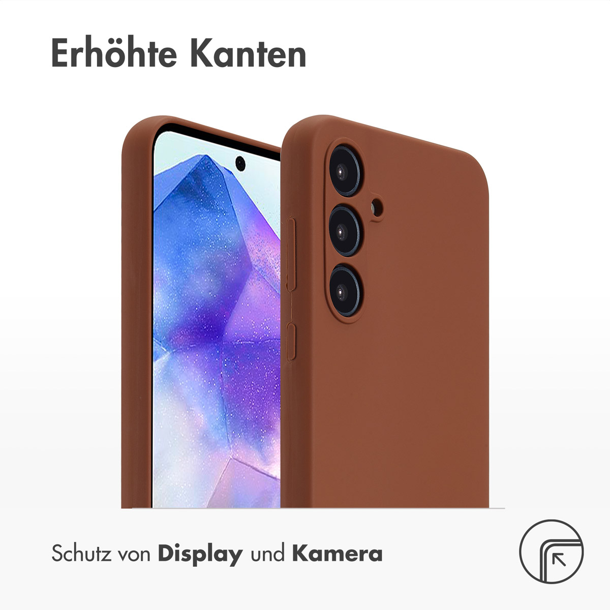 Accezz Liquid Silicone Backcover Samsung Galaxy A55 - New Tea Brown - Afbeelding 7