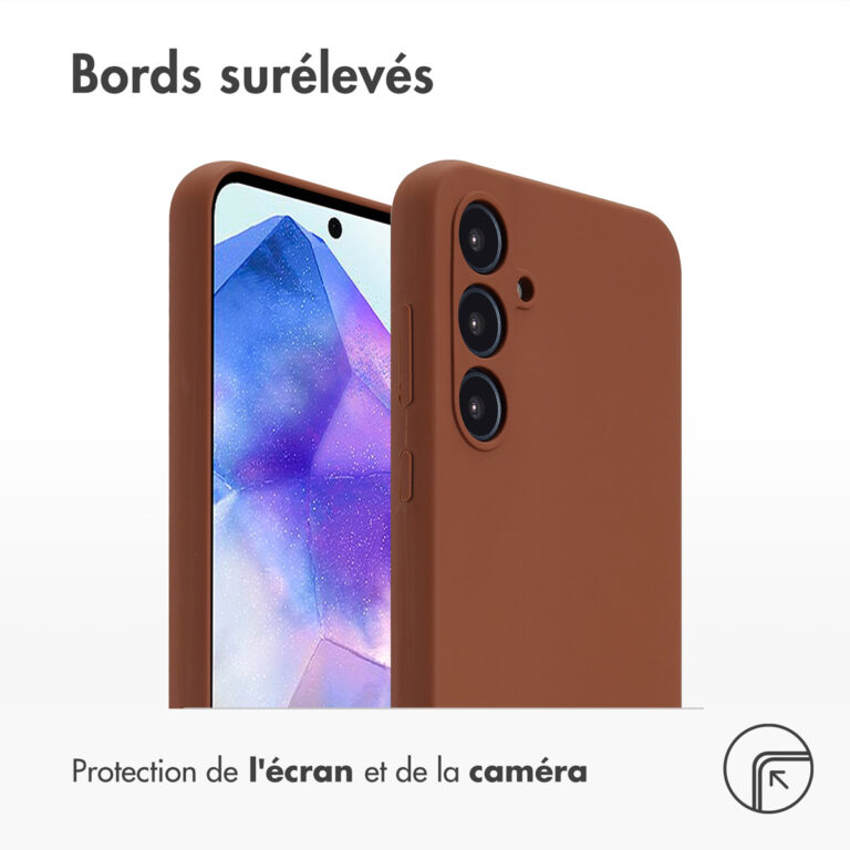 Accezz Liquid Silicone Backcover Samsung Galaxy A55 - New Tea Brown - Afbeelding 5