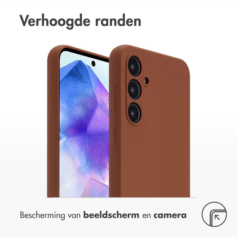 Accezz Liquid Silicone Backcover Samsung Galaxy A55 - New Tea Brown - Afbeelding 2