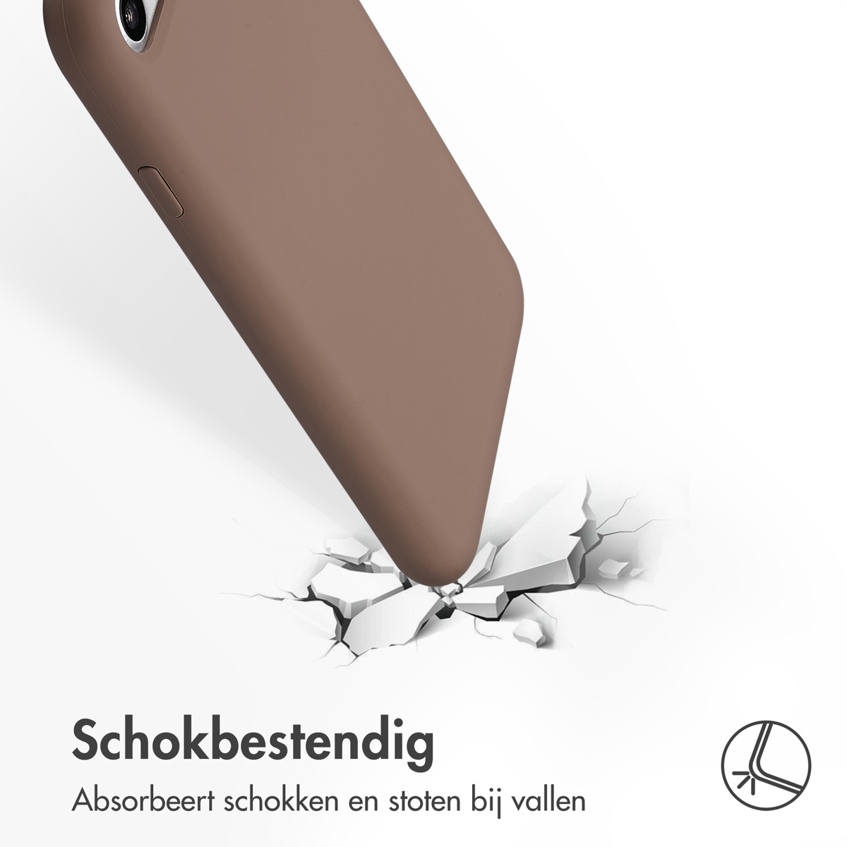 Accezz Liquid Silicone Backcover Apple iPhone SE (2022 / 2020) / 8 / 7 - Lichtbruin - Afbeelding 6