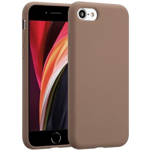 Accezz Liquid Silicone Backcover Apple iPhone SE (2022 / 2020) / 8 / 7 - Lichtbruin