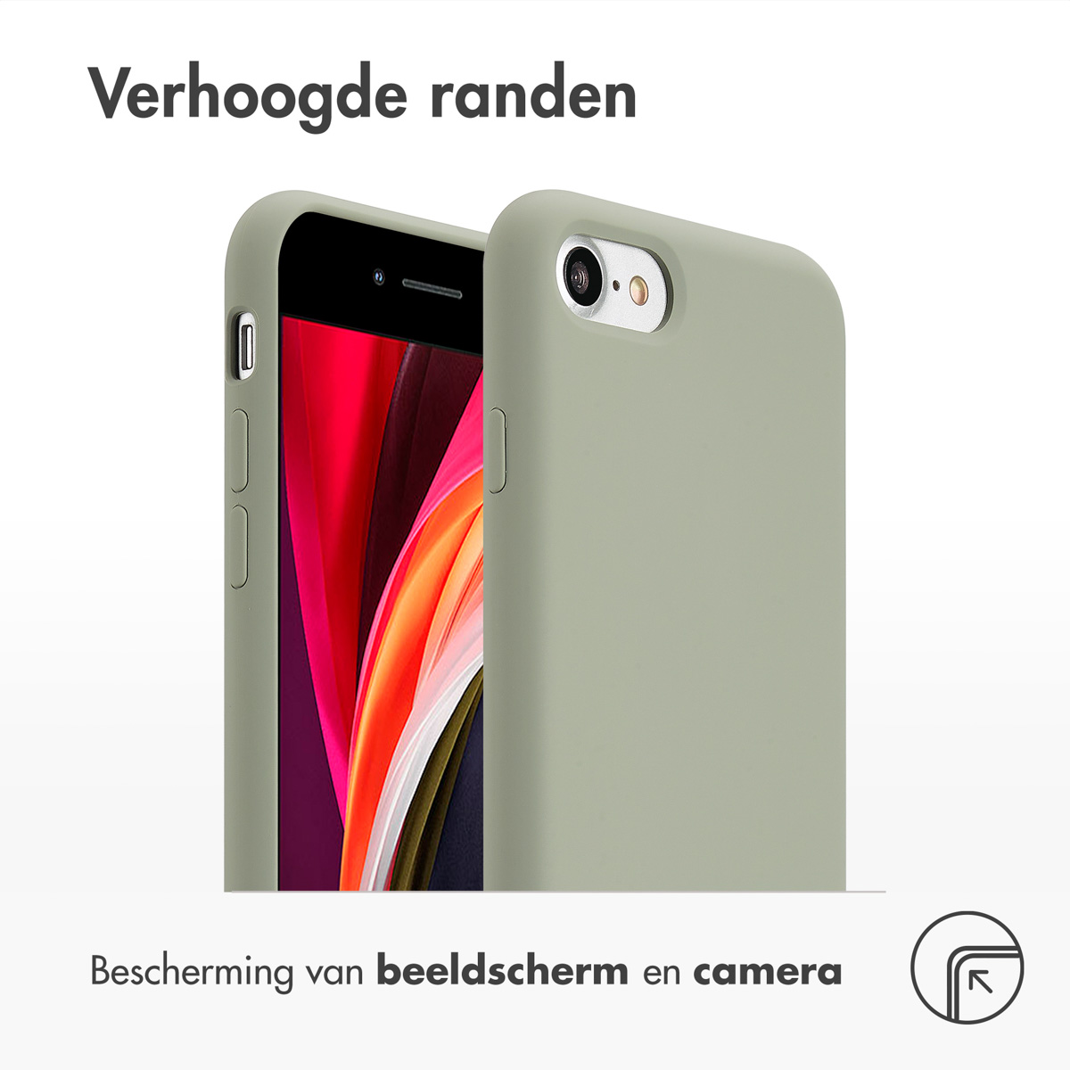 Accezz Liquid Silicone Backcover Apple iPhone SE (2022 / 2020) / 8 / 7 - Cooper Green - Afbeelding 9