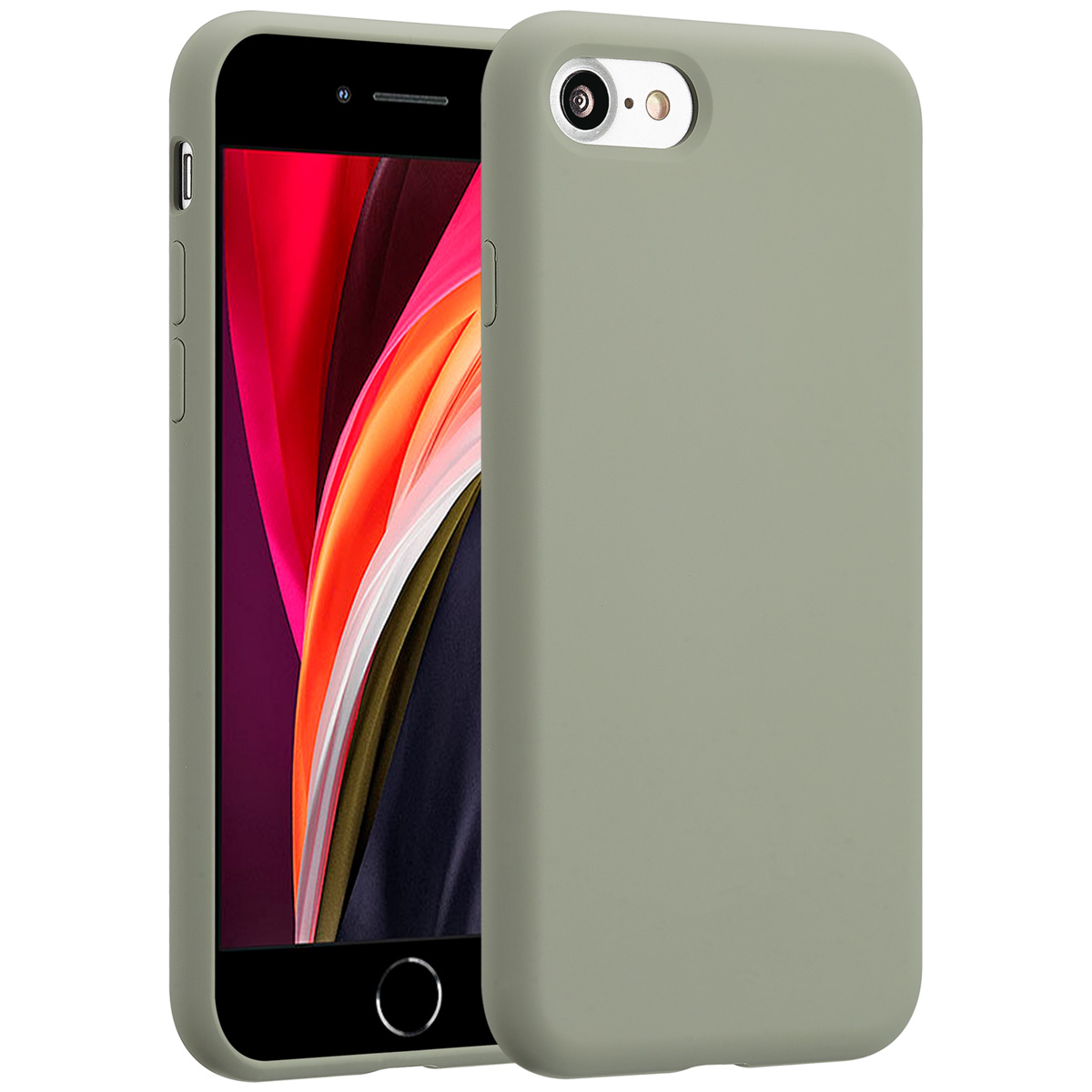 Accezz Liquid Silicone Backcover Apple iPhone SE (2022 / 2020) / 8 / 7 - Cooper Green - Afbeelding 3