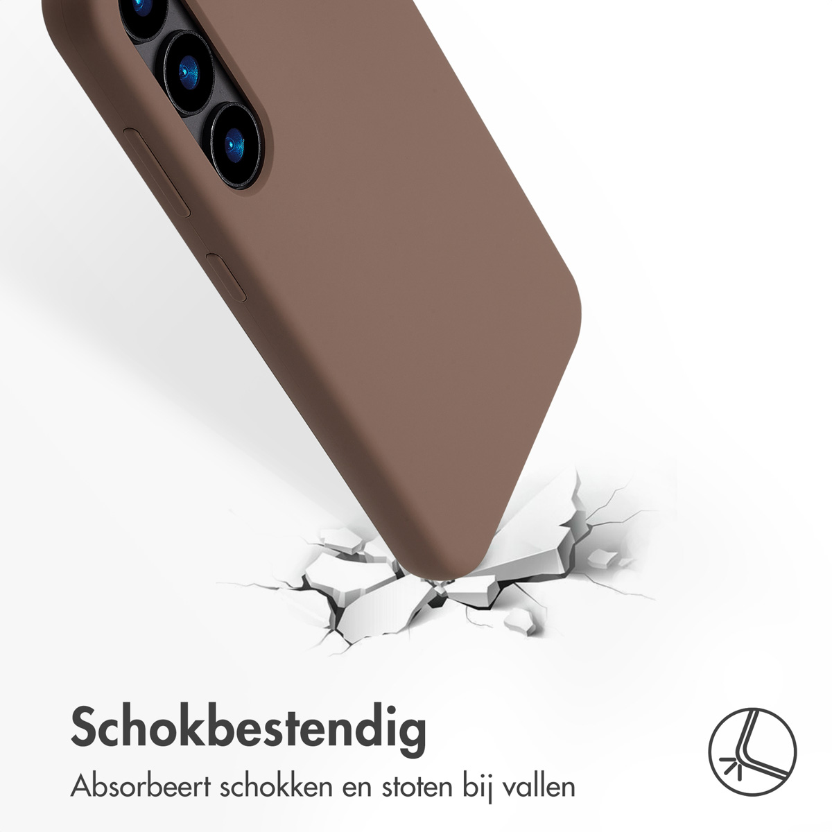 Accezz Liquid Silicone Backcover met MagSafe Samsung Galaxy S23 - Lichtbruin - Afbeelding 2