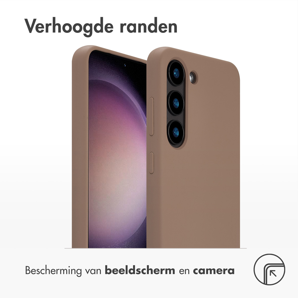 Accezz Liquid Silicone Backcover met MagSafe Samsung Galaxy S23 - Lichtbruin - Afbeelding 3