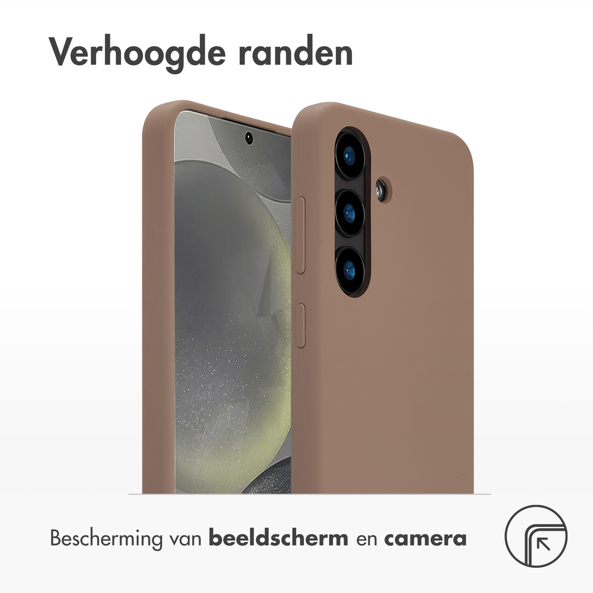 Accezz Liquid Silicone Backcover met MagSafe Samsung Galaxy S24 - Lichtbruin - Afbeelding 2