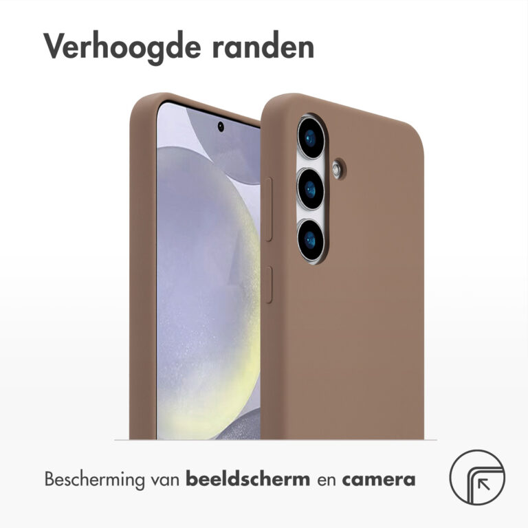 Accezz Liquid Silicone Backcover met MagSafe Samsung Galaxy S24 Plus - Lichtbruin - Afbeelding 5