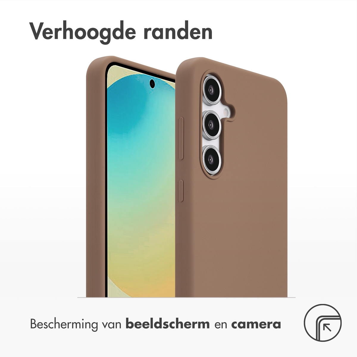 Accezz Liquid Silicone Backcover met MagSafe Samsung Galaxy S24 FE - Lichtbruin - Afbeelding 2