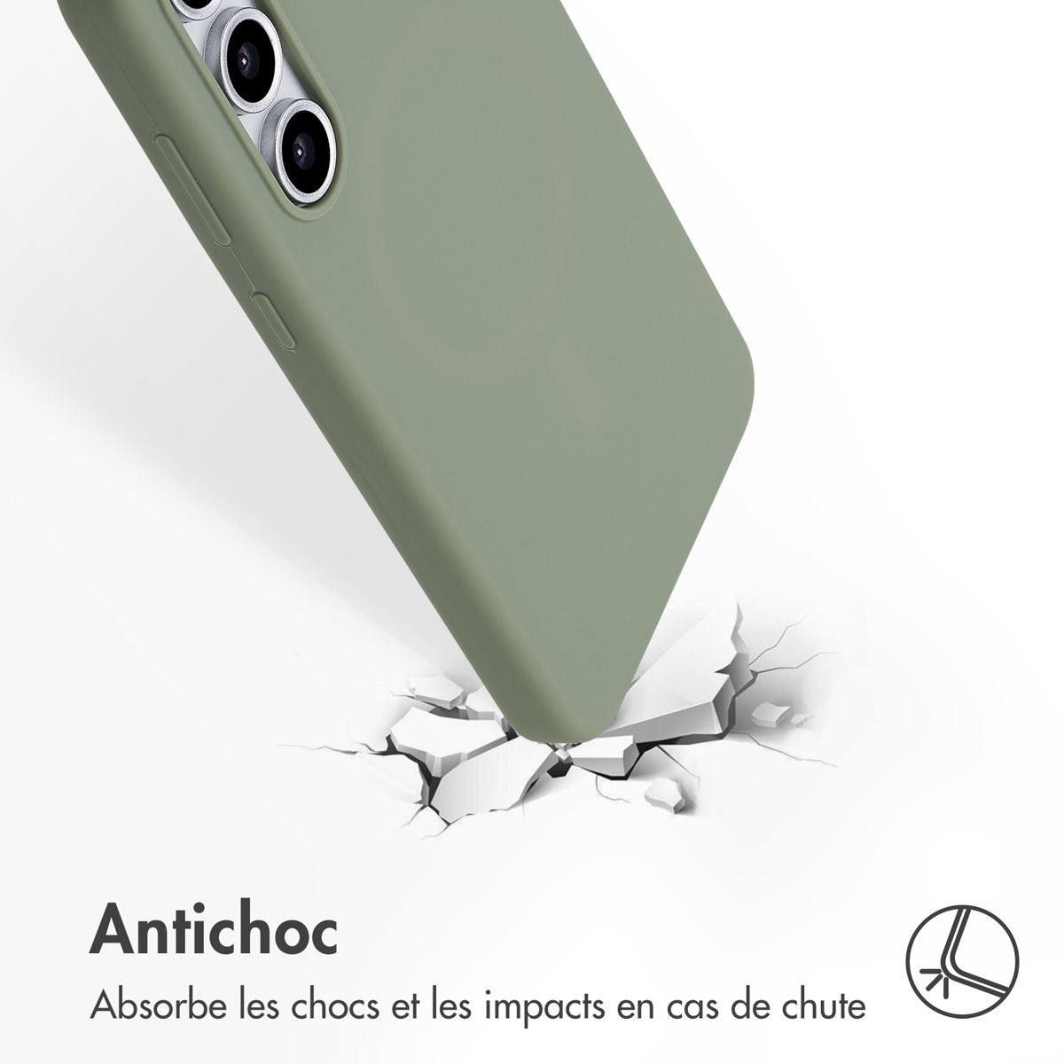 Accezz Liquid Silicone Backcover met MagSafe Samsung Galaxy S24 FE - Cooper Green - Afbeelding 6