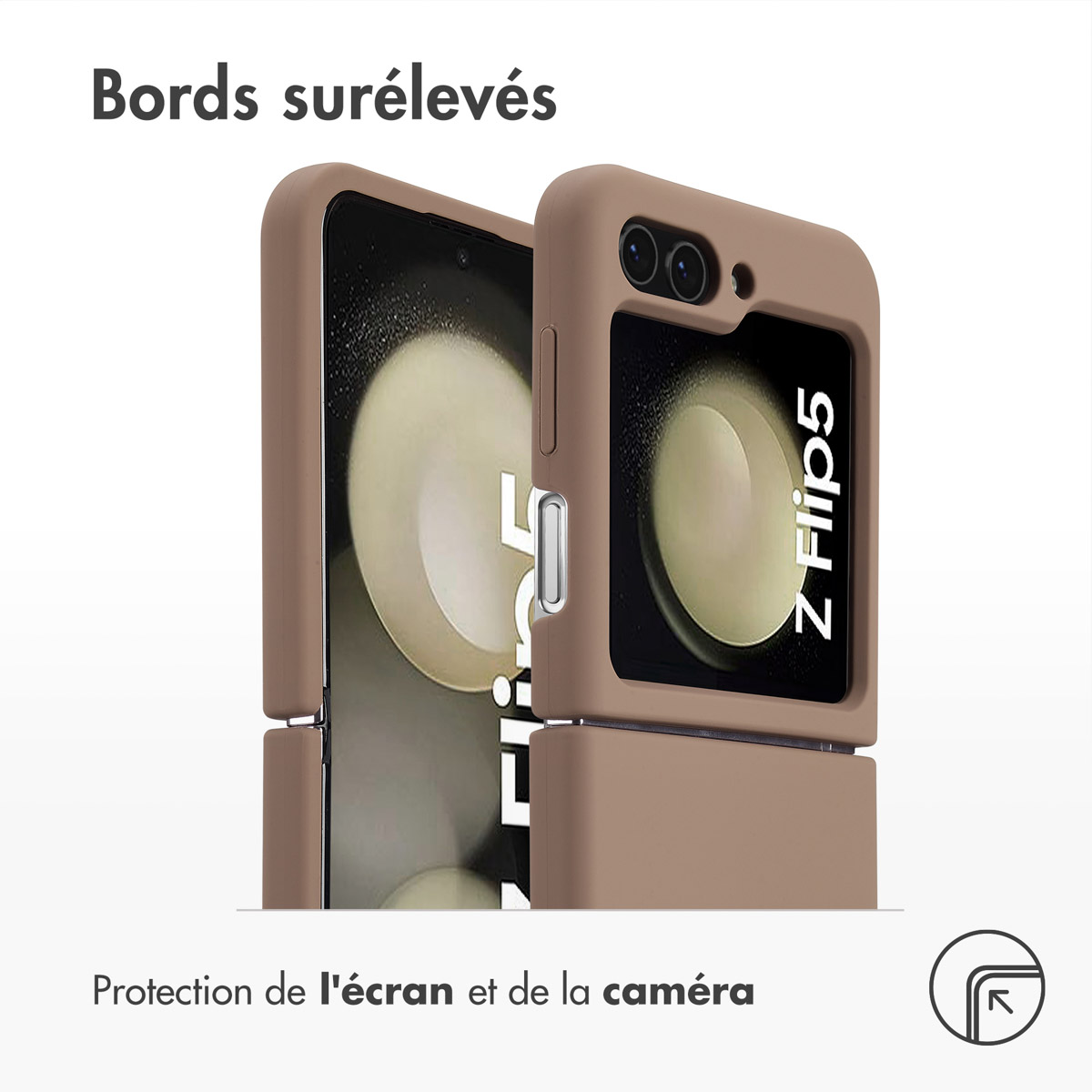 Accezz Liquid Silicone Backcover met MagSafe Samsung Galaxy Z Flip 5 - Lichtbruin - Afbeelding 5