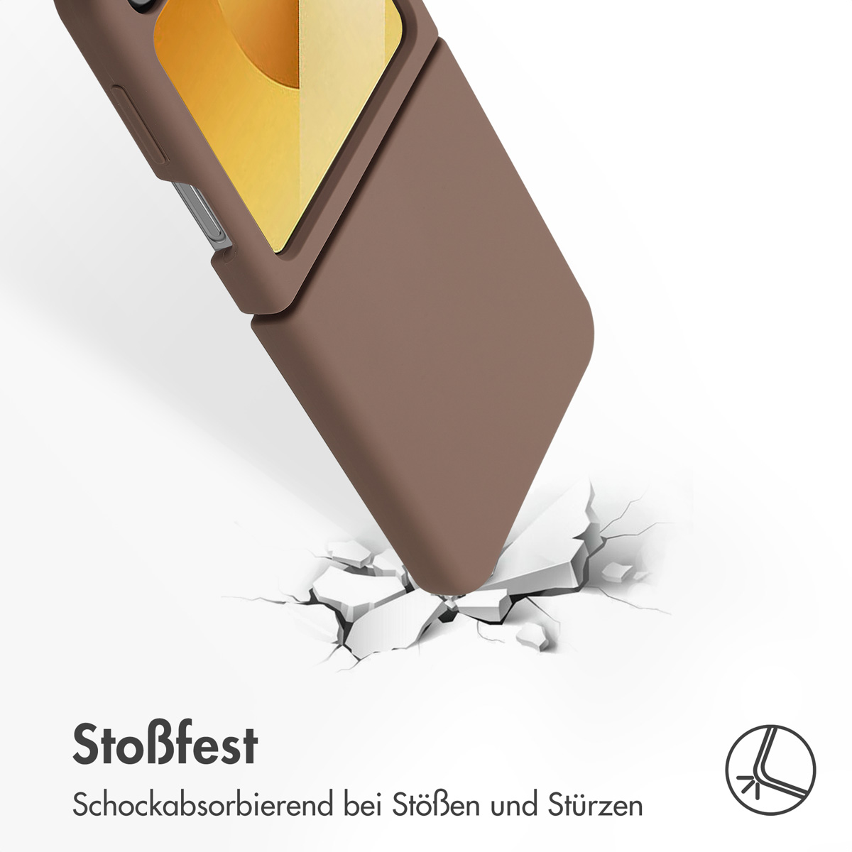 Accezz Liquid Silicone Backcover met MagSafe Samsung Galaxy Z Flip 6 - Lichtbruin - Afbeelding 9