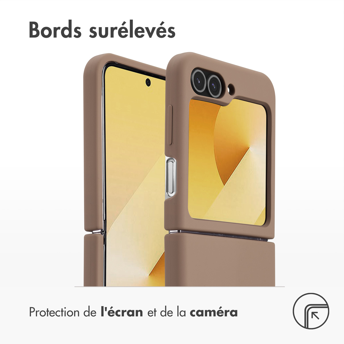 Accezz Liquid Silicone Backcover met MagSafe Samsung Galaxy Z Flip 6 - Lichtbruin - Afbeelding 5