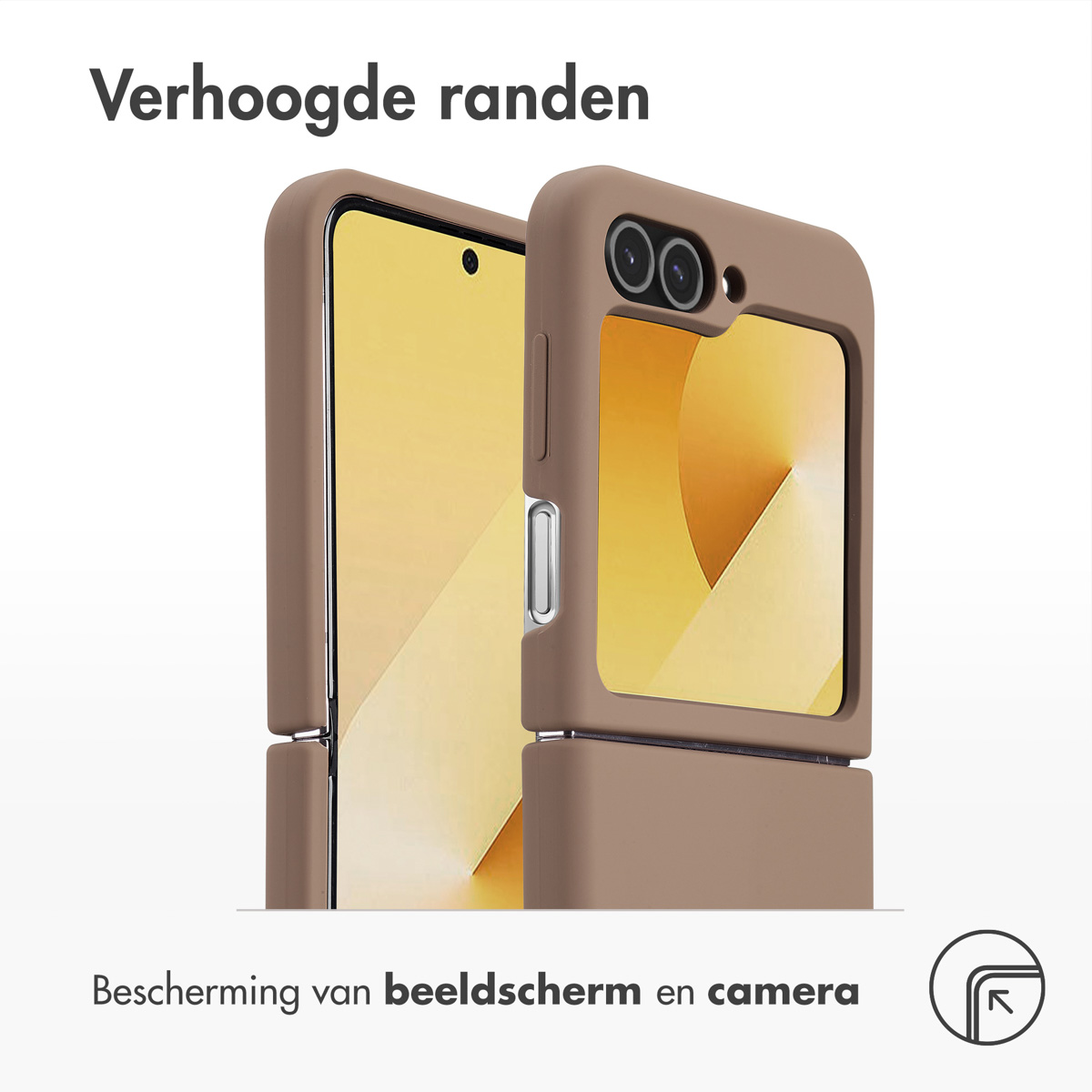 Accezz Liquid Silicone Backcover met MagSafe Samsung Galaxy Z Flip 6 - Lichtbruin - Afbeelding 2