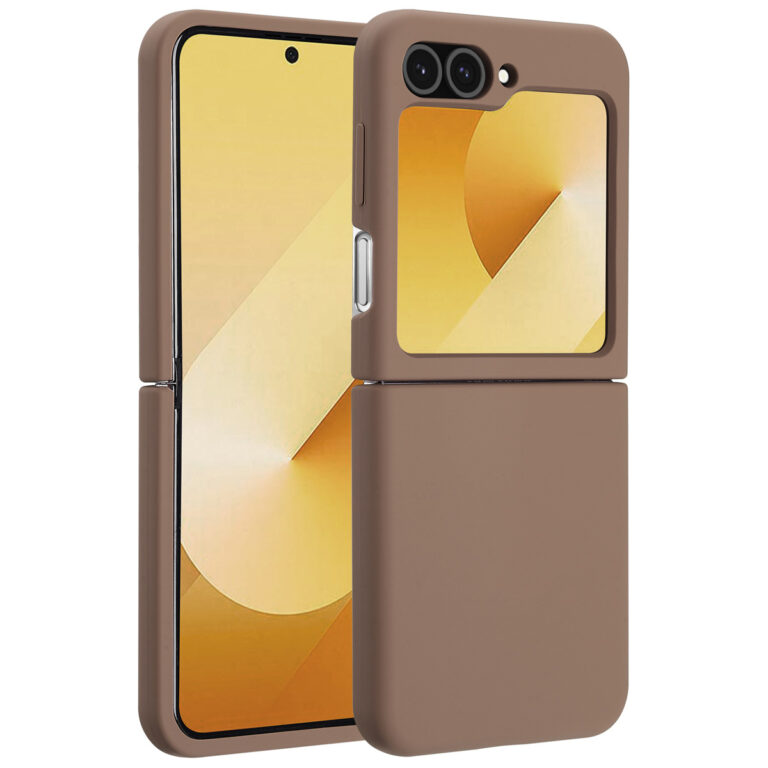 Accezz Liquid Silicone Backcover met MagSafe Samsung Galaxy Z Flip 6 - Lichtbruin - Afbeelding 4