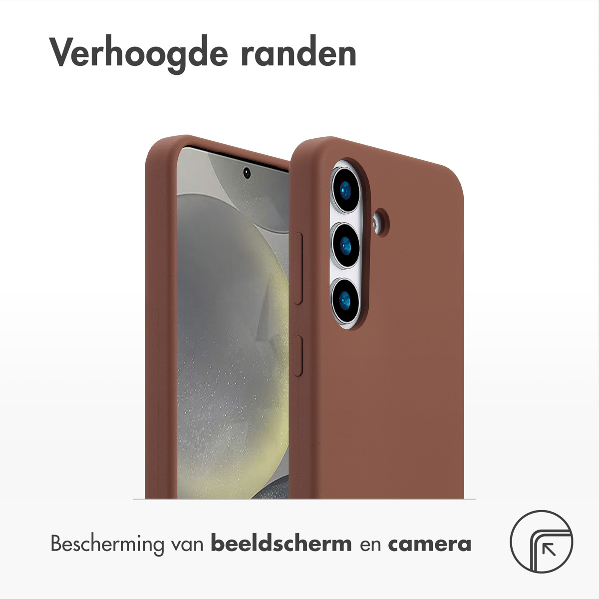 Accezz Liquid Silicone Backcover met MagSafe Samsung Galaxy S25 - New Tea Brown - Afbeelding 2