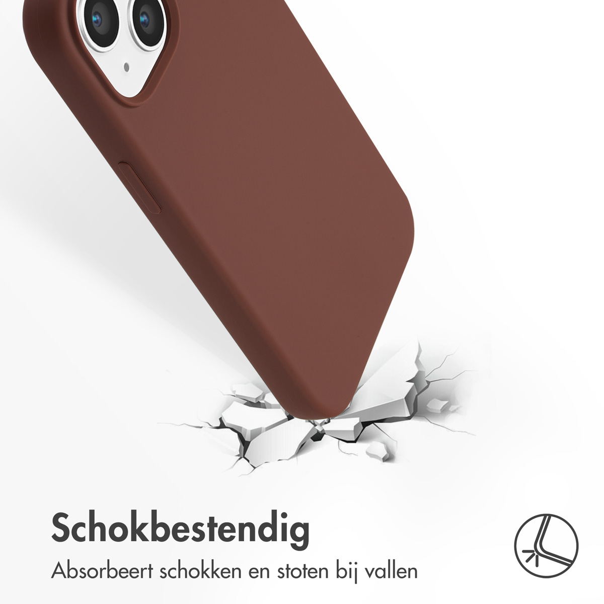 Accezz Liquid Silicone Backcover met MagSafe Apple iPhone 15 - New Tea Brown - Afbeelding 3