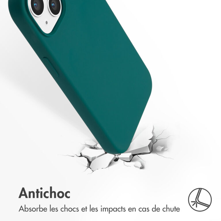 Accezz Liquid Silicone Backcover met MagSafe Apple iPhone 15 - Forest Green - Afbeelding 9