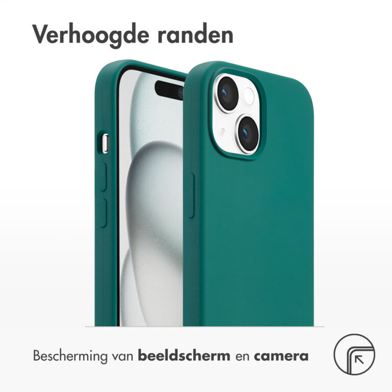 Accezz Liquid Silicone Backcover met MagSafe Apple iPhone 15 - Forest Green - Afbeelding 6