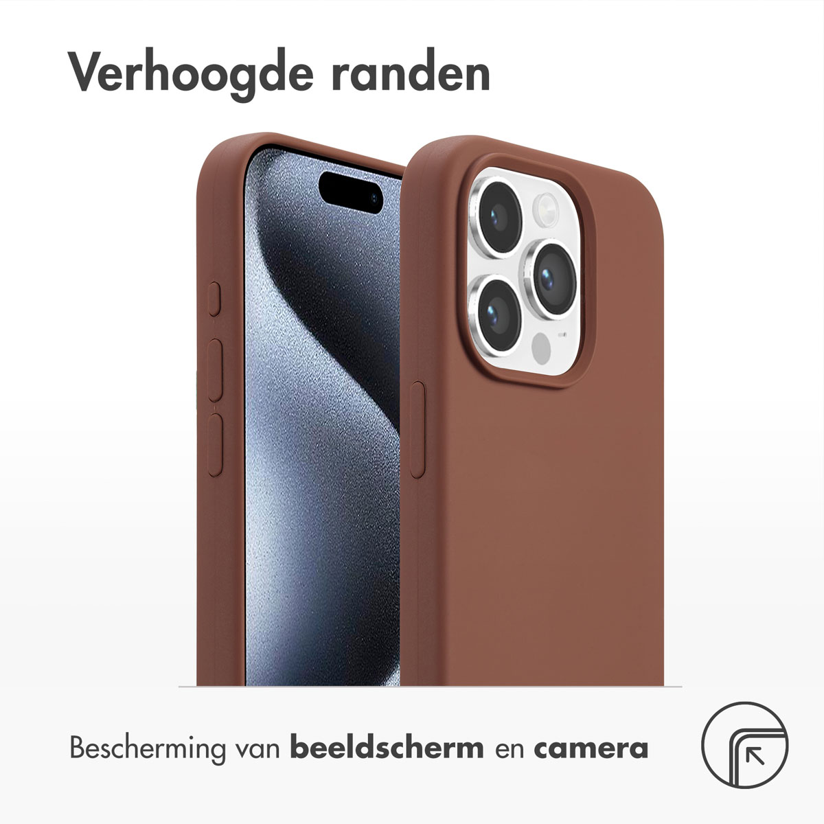 Accezz Liquid Silicone Backcover met MagSafe Apple iPhone 15 Pro - New Tea Brown - Afbeelding 3