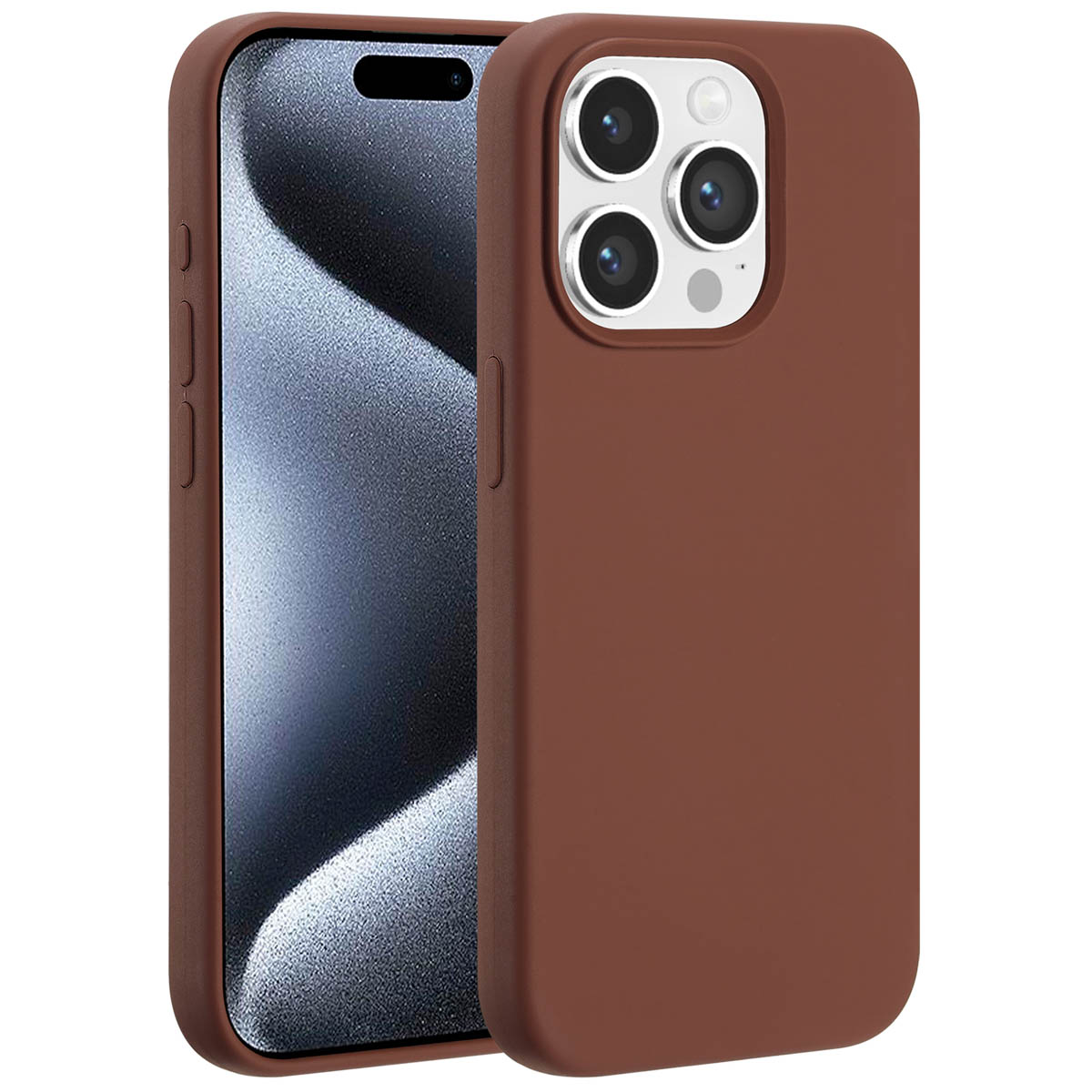 Accezz Liquid Silicone Backcover met MagSafe Apple iPhone 15 Pro - New Tea Brown - Afbeelding 4