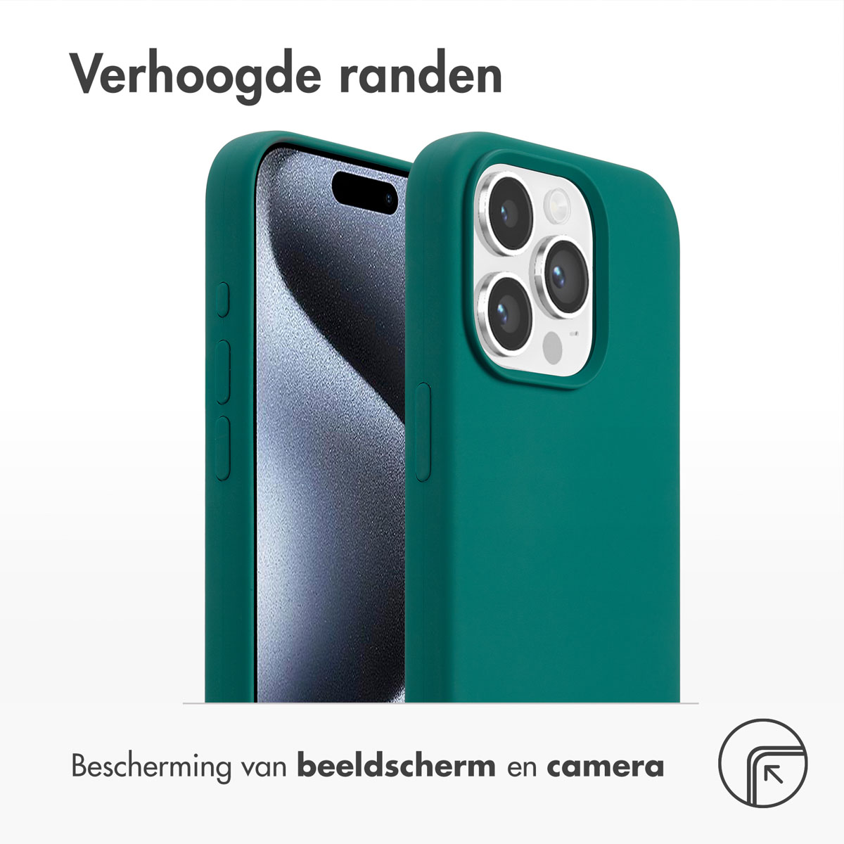 Accezz Liquid Silicone Backcover met MagSafe Apple iPhone 15 Pro - Forest Green - Afbeelding 3